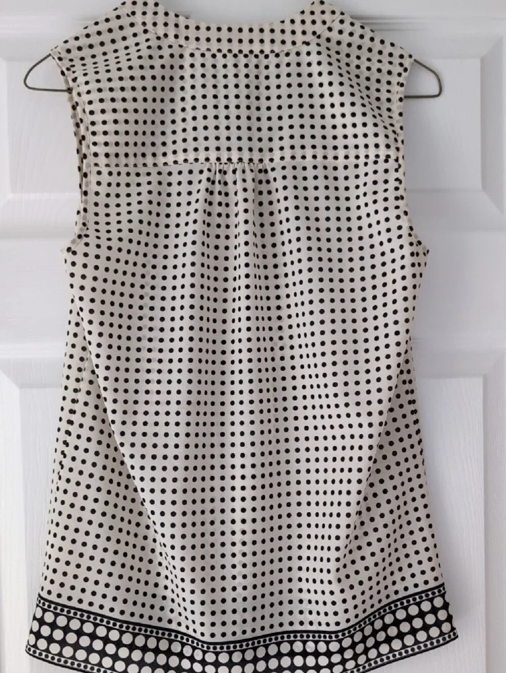 J. Crew Ivory and Black Polka Dot Sleeveless Camisole